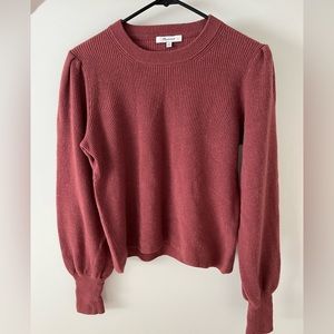 MADEWELL Mauve Mutton Sleeve Balloon Sleeve Wool Sweater